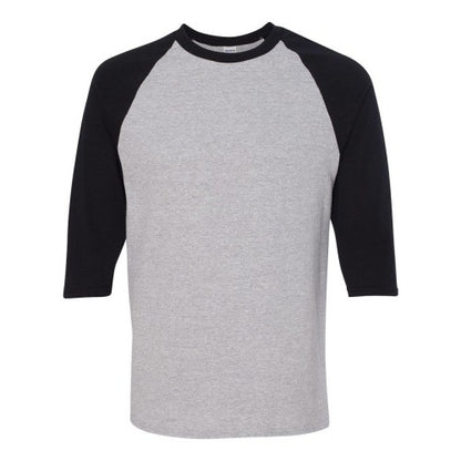 Front - Gildan Heavy Cotton Raglan Three-Quarter Sleeve T-Shirt