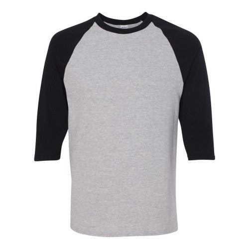 Front - Gildan Heavy Cotton Raglan Three-Quarter Sleeve T-Shirt