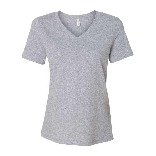 Front - BELLA + CANVAS Women's Relaxed Heather CVC V-Neck Tee