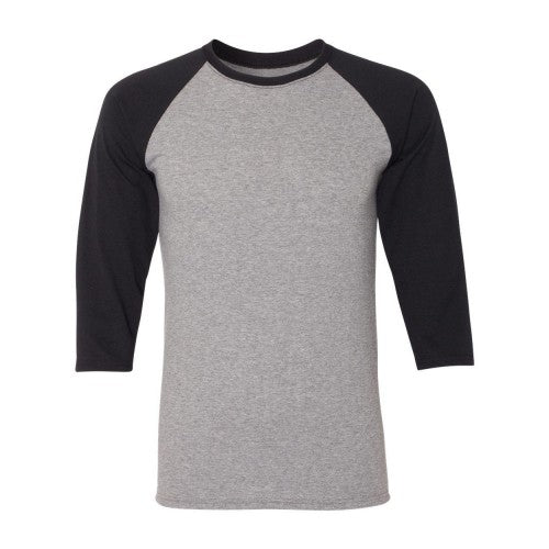 Front - JERZEES Triblend Three-Quarter Raglan Baseball T-Shirt