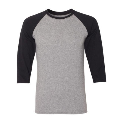 Front - JERZEES Triblend Three-Quarter Raglan Baseball T-Shirt