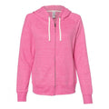 Front - JERZEES Women's Snow Heather French Terry Full-Zip Hooded Sweatshirt