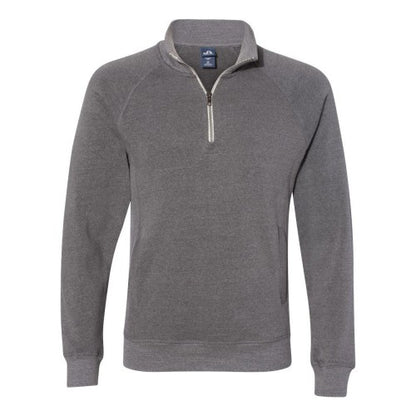 Front - J. America Triblend Quarter-Zip Sweatshirt