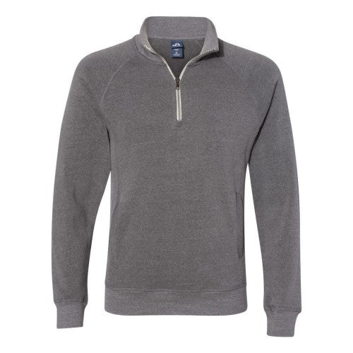 Front - J. America Triblend Quarter-Zip Sweatshirt