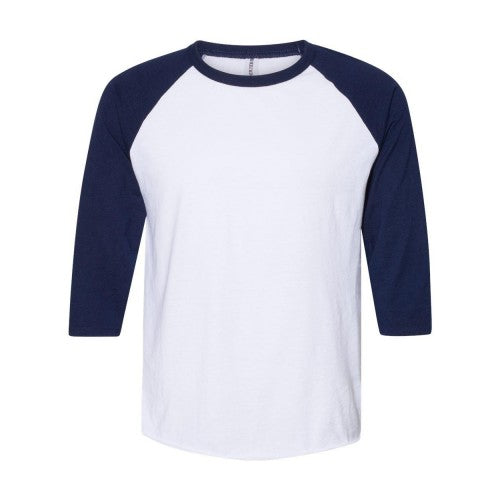 Front - JERZEES Premium Blend Ringspun Three-Quarter Sleeve Raglan Baseball T-Shirt