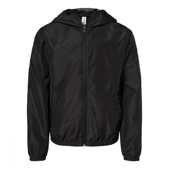 Front - Independent Trading Co. Youth Lightweight Windbreaker Full-Zip Jacket