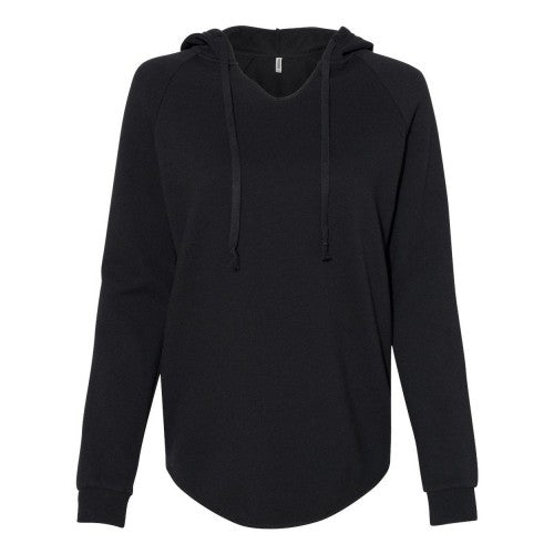 Front - Independent Trading Co. Womens Lightweight California Wave Wash Hooded Sweatshirt