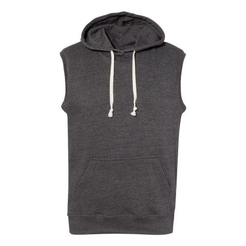 Front - J. America Triblend Sleeveless Hooded Sweatshirt