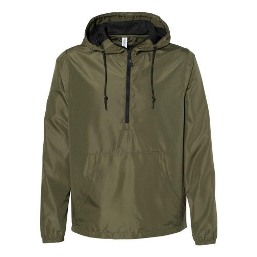 Front - Independent Trading Co. Lightweight Quarter-Zip Windbreaker Pullover Jacket