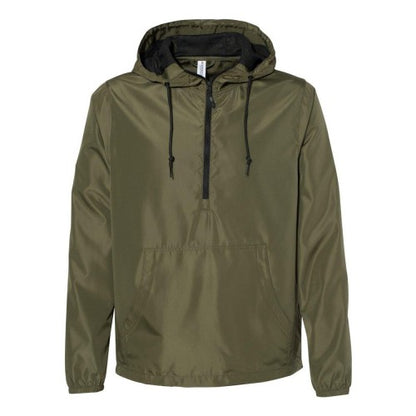 Front - Independent Trading Co. Lightweight Quarter-Zip Windbreaker Pullover Jacket