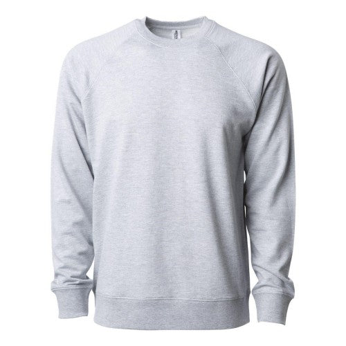 Front - Independent Trading Co. Icon Lightweight Loopback Terry Crewneck Sweatshirt