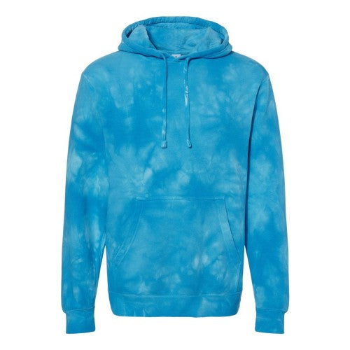 Front - Independent Trading Co. Midweight Tie-Dyed Hooded Sweatshirt