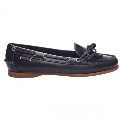 Front - Sebago Womens/Ladies Nina Waxed Leather Bala Moccasin
