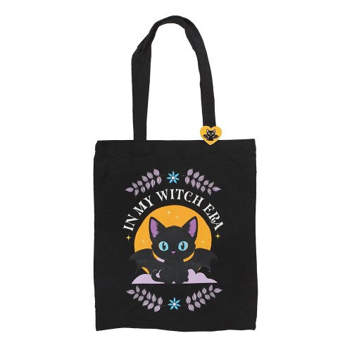 Front - Something Different In My Witch Era Batcat Polycotton Tote Bag