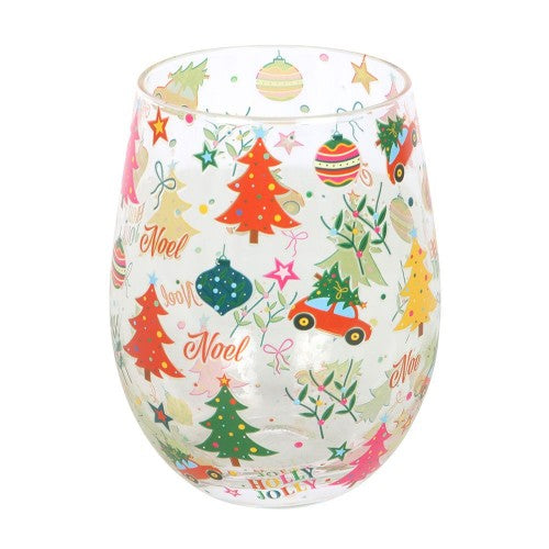 Front - Something Different Nostalgic Printed Christmas Stemless Glass