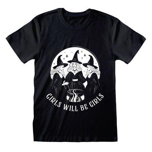 Front - Something Different Unisex Adult Girls Will Be Girls Witch T-Shirt