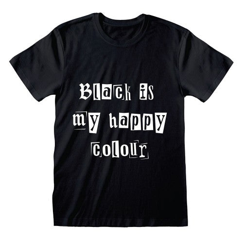 Front - Something Different Unisex Adult Black Is My Happy Colour T-Shirt