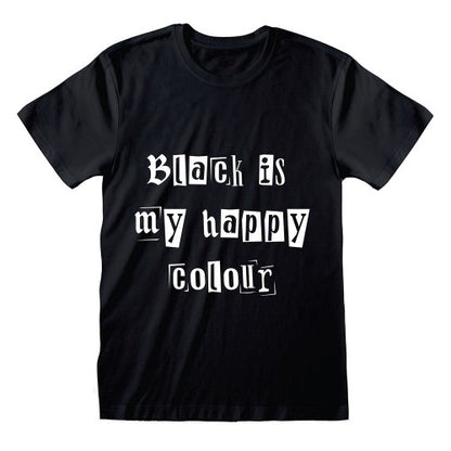 Front - Something Different Unisex Adult Black Is My Happy Colour T-Shirt