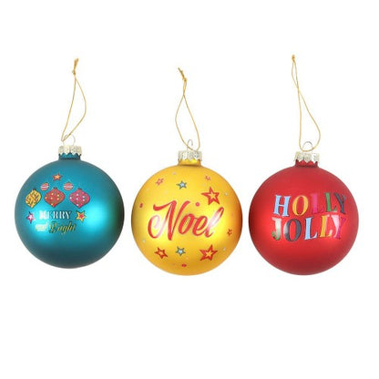 Front - Something Different Nostalgic Glass Christmas Bauble (Pack of 3)