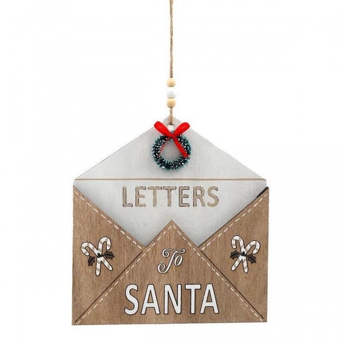 Front - Something Different Letter To Santa Wooden Christmas Hanging Ornament