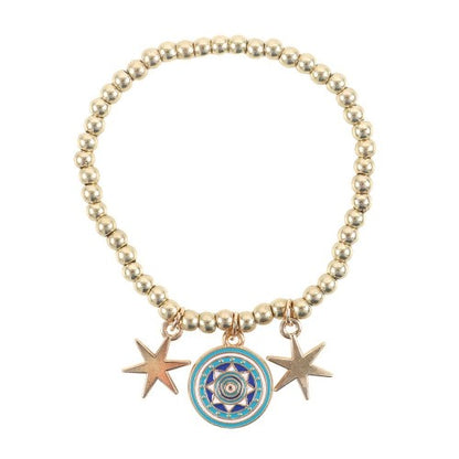 Front - Something Different All Seeing Eye Beaded Charm Bracelet