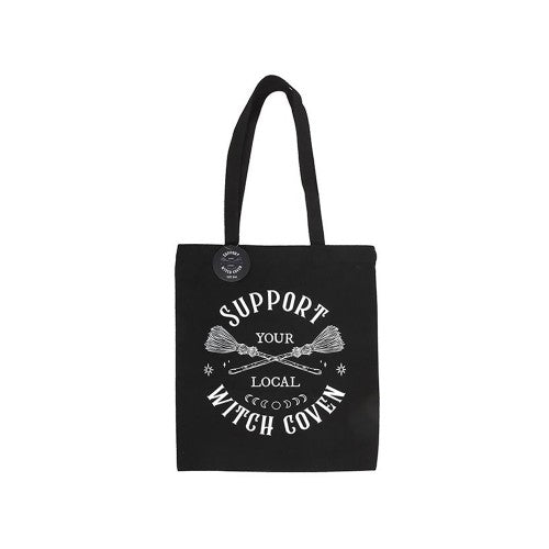 Front - Something Different Support Your Local Witch Coven Polycotton Tote Bag