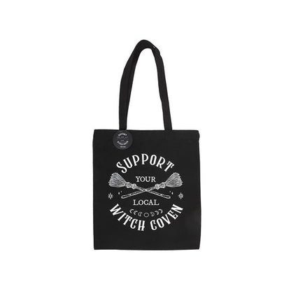 Front - Something Different Support Your Local Witch Coven Polycotton Tote Bag