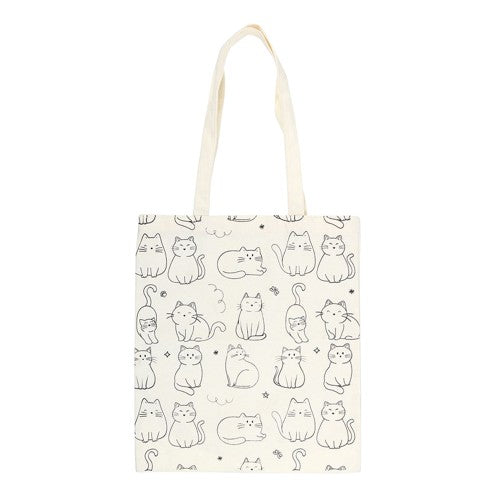 Front - Something Different Cat Polycotton Tote Bag