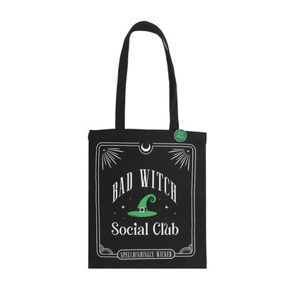 Front - Something Different Bad Witch Social Club Polycotton Tote Bag