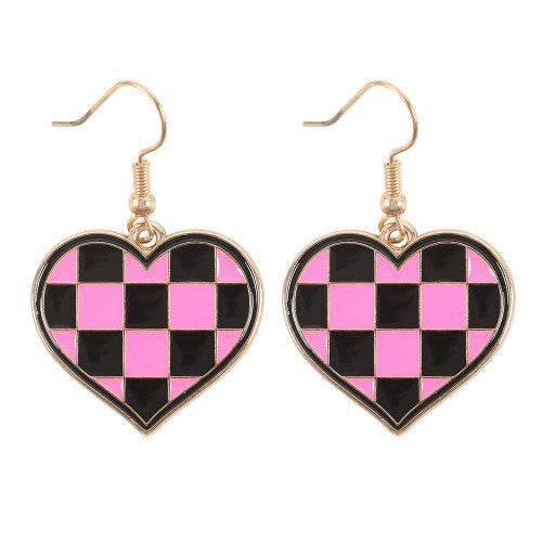 Front - Something Different Heart Dangle Earrings