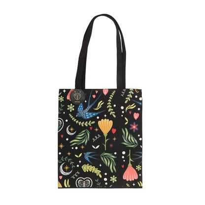 Front - Something Different Midnight Bloom Polycotton Tote Bag