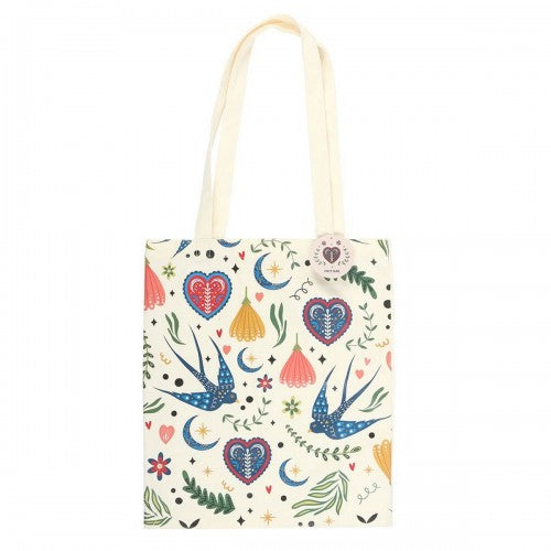 Front - Something Different Folk Print Polycotton Tote Bag