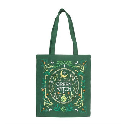 Front - Something Different Green Witch Tote Bag