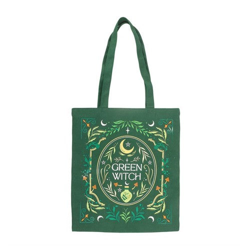 Front - Something Different Green Witch Tote Bag