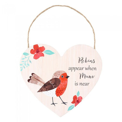 Front - Something Different Mum Robin Heart Plaque