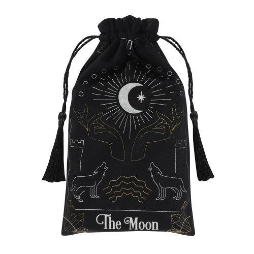 Front - Something Different Moon Drawstring Bag