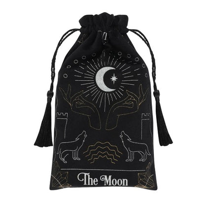 Front - Something Different Moon Drawstring Bag