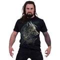 Black - Side - Spiral Direct Unisex Adult Celtic Wolf Back Print T-Shirt