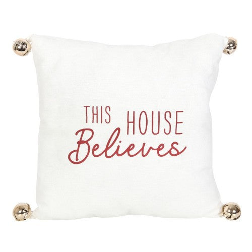 Front - Something Different This House Believes Bells Christmas Cushion