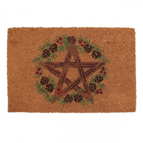 Front - Something Different Winter Solstice Pentagram Door Mat