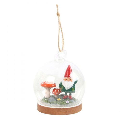 Front - Something Different Glass Gnome Hanging Decoration