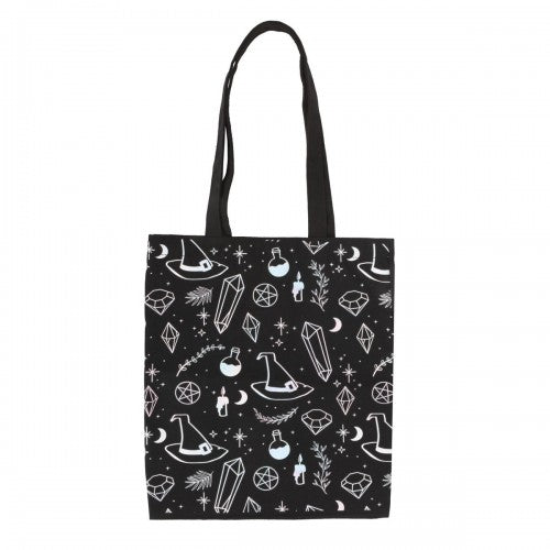 Front - Something Different Crystal Witch Printed Polycotton Tote Bag