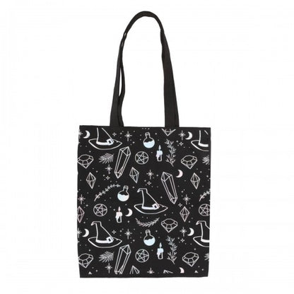 Front - Something Different Crystal Witch Printed Polycotton Tote Bag
