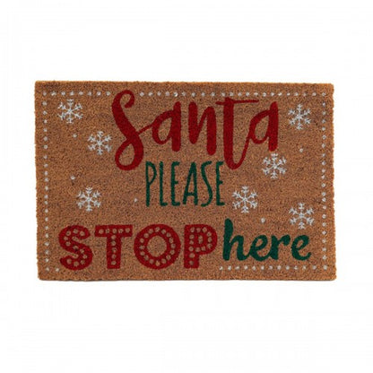 Front - Something Different Santa Please Stop Here Door Mat