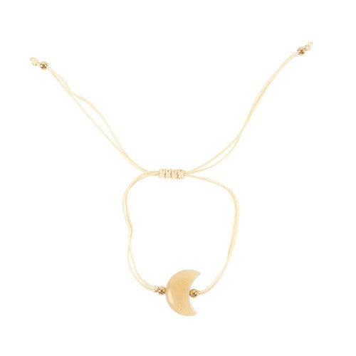 Front - Something Different Be Brave Yellow Jade Crescent Moon Bracelet