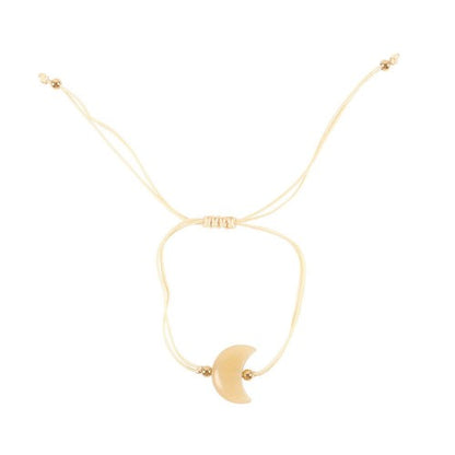 Front - Something Different Be Brave Yellow Jade Crescent Moon Bracelet