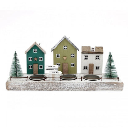 Front - Something Different House Christmas Triple Tealight Holder