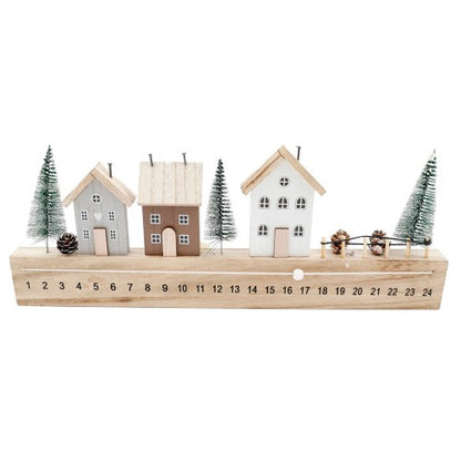 Front - Something Different Wooden House Christmas Advent Calendar