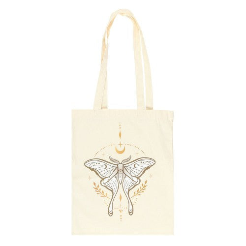 Front - Something Different Light Luna Moth Polycotton Tote Bag