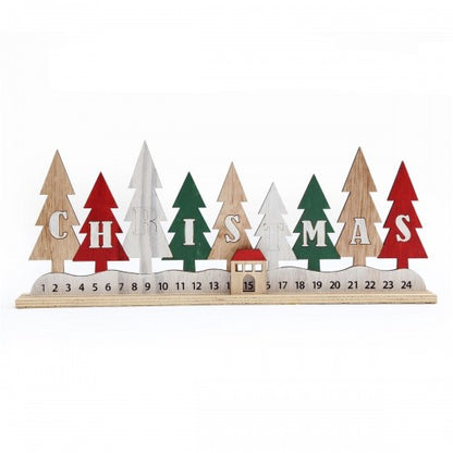 Front - Something Different Wood Tree Christmas Advent Calendar